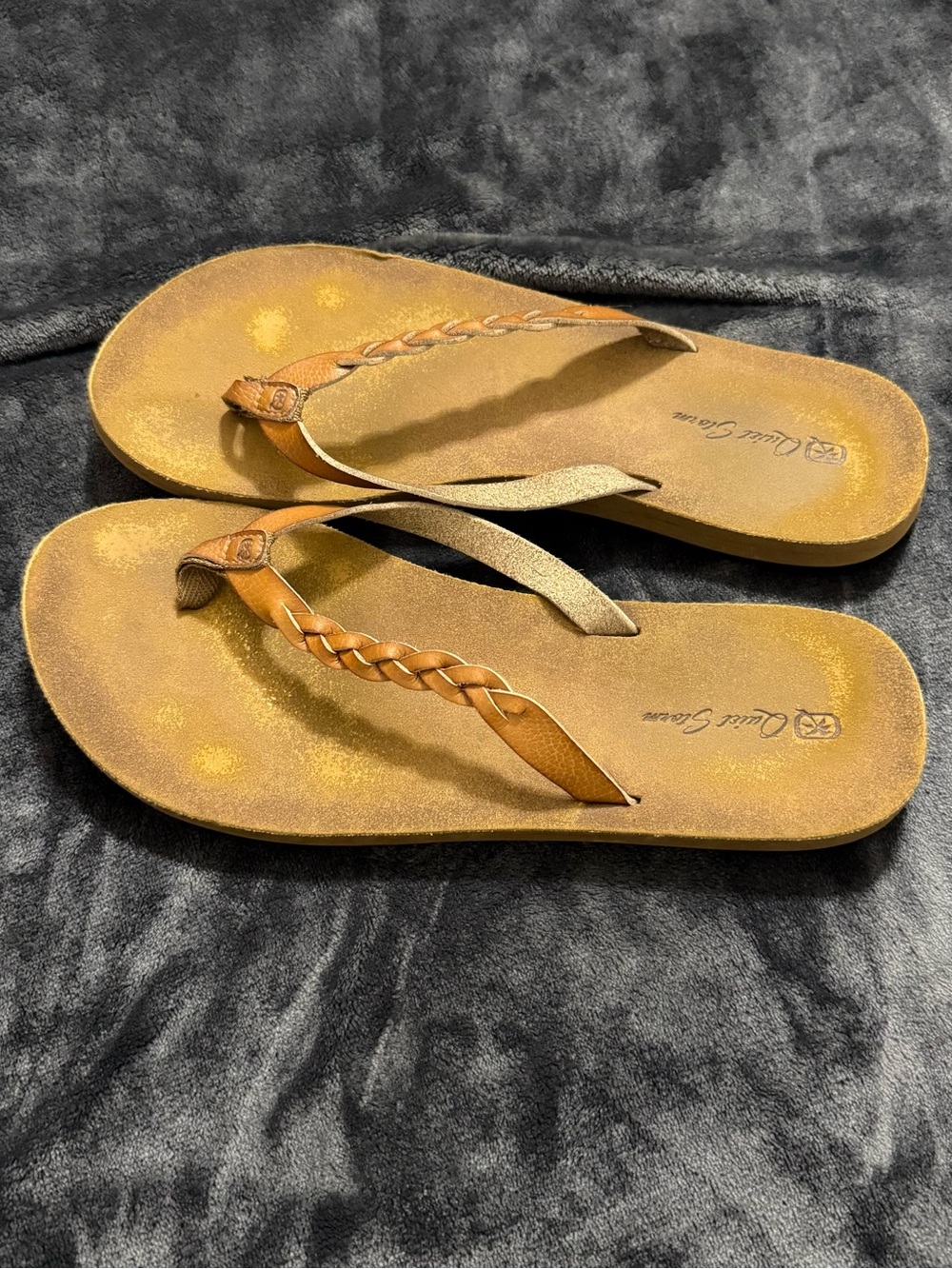 Quiet Storm Tan Braided Thong Women’s Sandals
